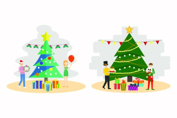 Christmas Party Illustration Decorative: Festive Design Assets