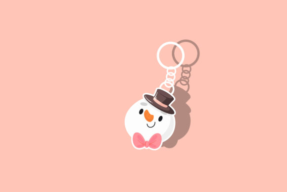 Christmas Snowman Key Chain Decorative: A Festive Design Asset