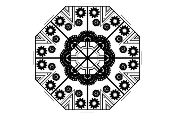 Decorative Ornament with Gears: A Deco Design Powerhouse