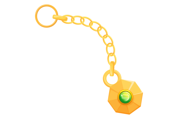 Decorative Trinket with Green Gem: A Golden Accent for Bold Branding