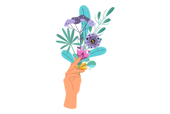 Hand Holding Bouquet: The Decorative Bloomin Typeface