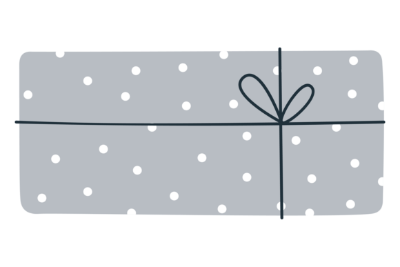 Scandinavian Doodle Gift Box: A Whimsical Design Asset