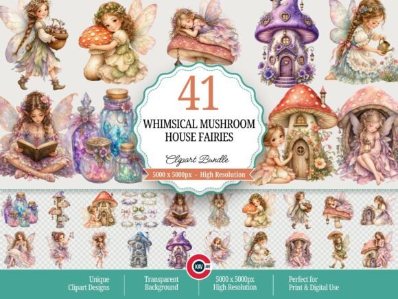 Whimsical Mushroom House Fairies: A Clipart Guide
